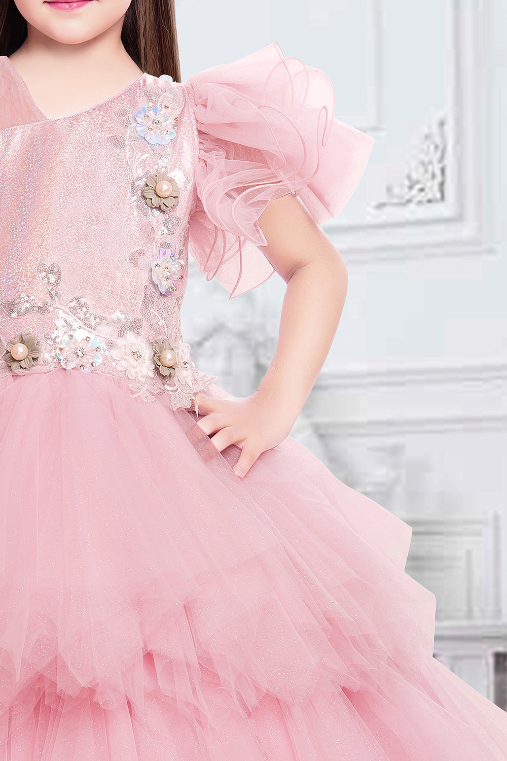 Quinceanera Ball Gown Sequined Pink Dress – TulleLux Bridal Crowns &  Accessories